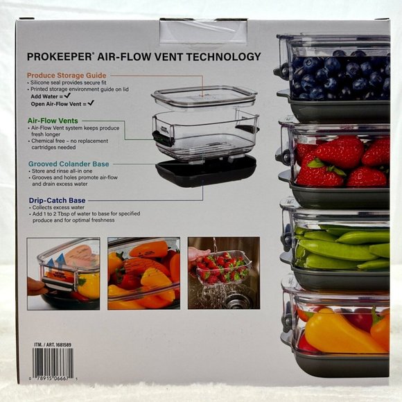 ProKeeper Kitchen Prokeeper Fresh Produce Keeper Set 4 Pack Airflow